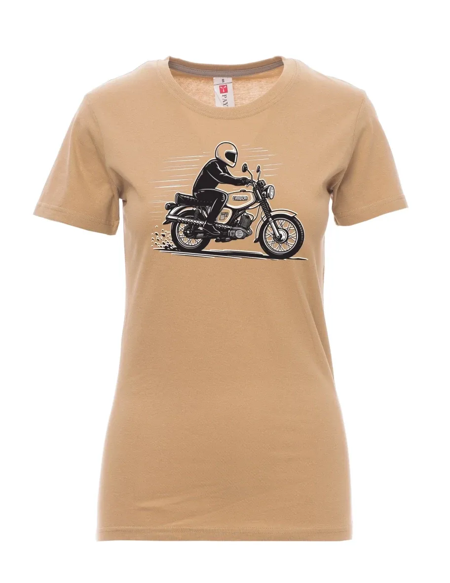 Braunes T-Shirt für Damen Motorrad Enduro S51