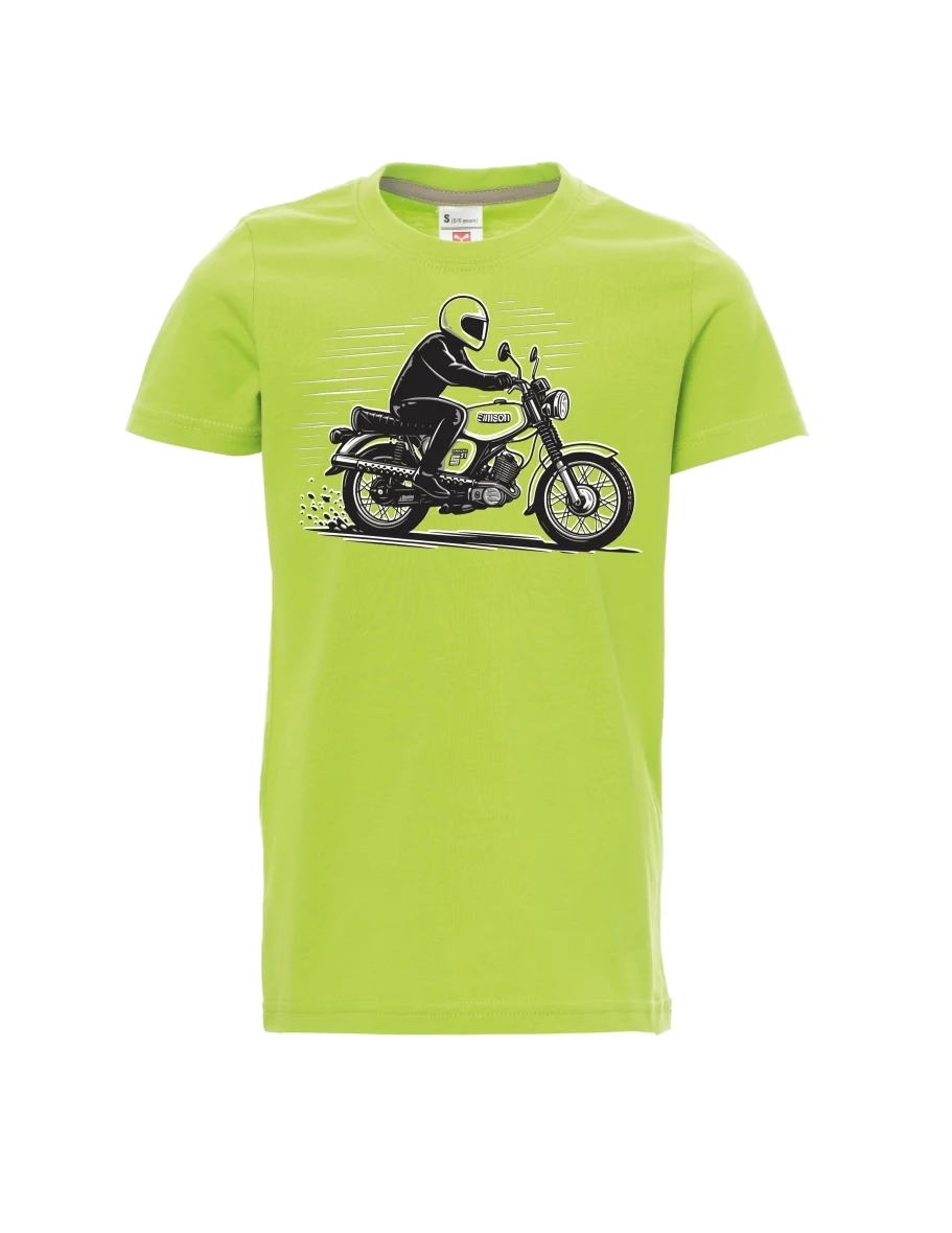 Hellgrünes Kinder T-Shirt Motorrad Enduro S51
