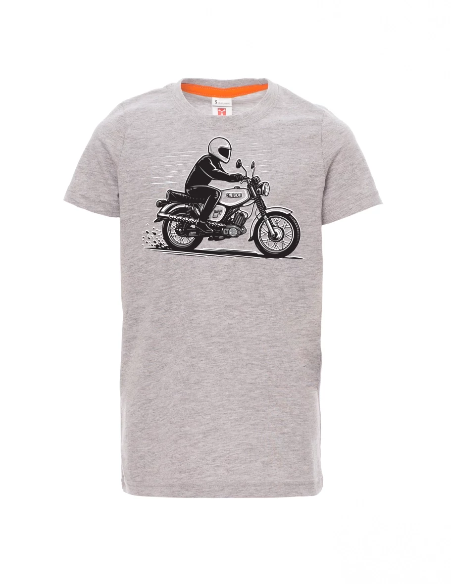 Grau melange Kinder T-Shirt Motorrad Enduro S51