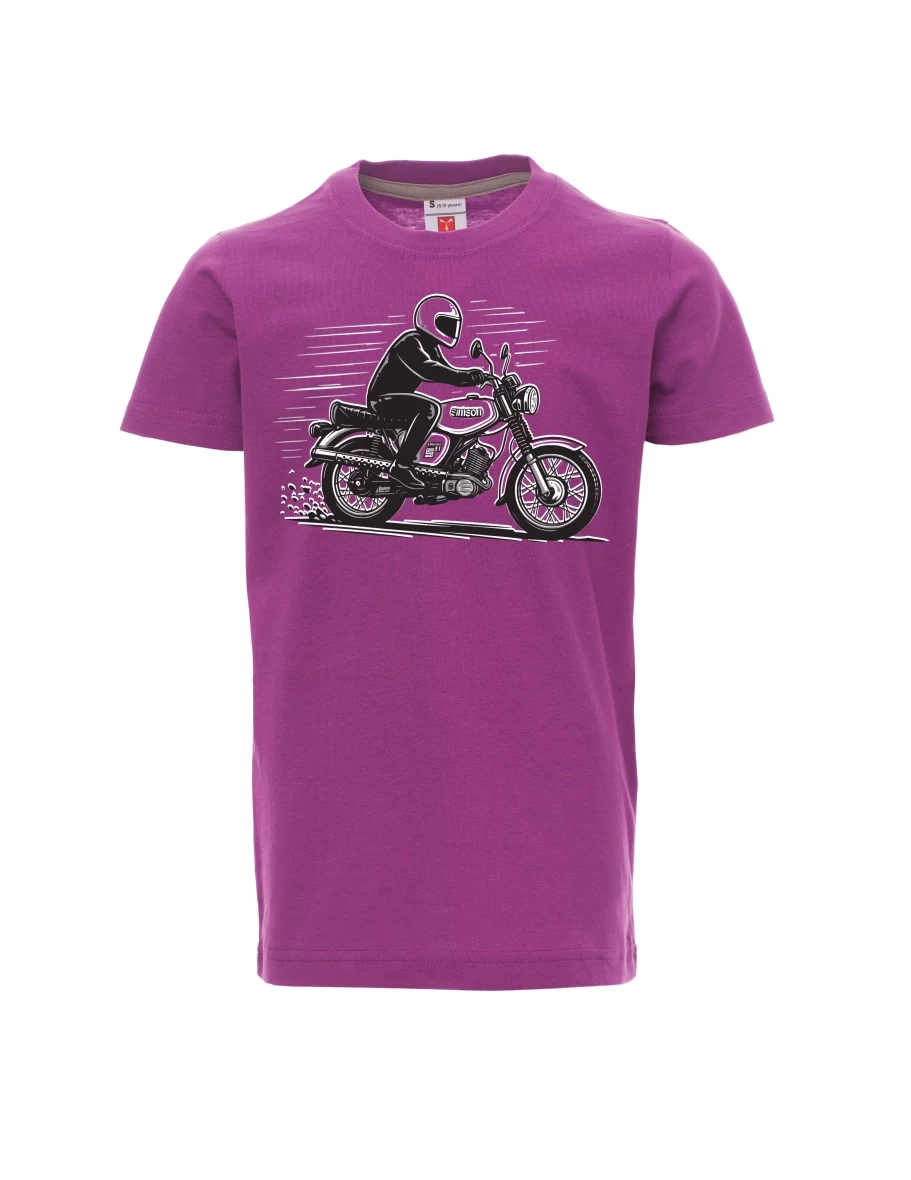 Violett Kinder T-Shirt Motorrad Enduro S51
