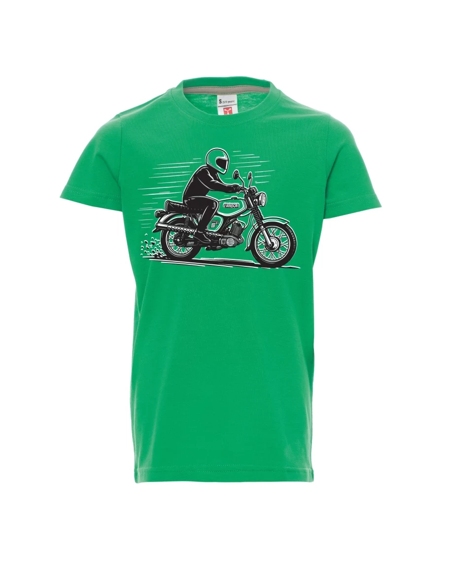 Grünes Kinder T-Shirt Motorrad Enduro S51