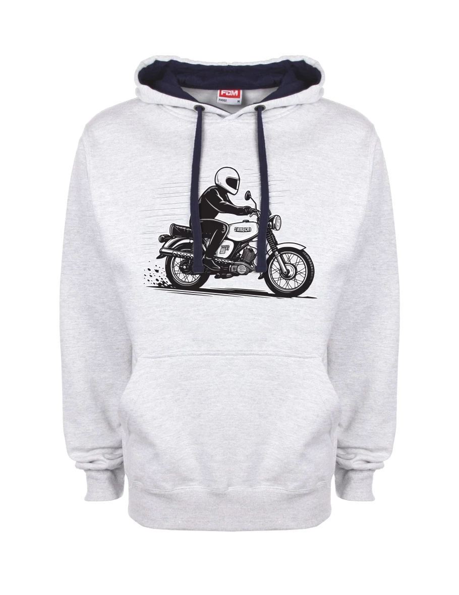 Blau-graues Sweatshirt Motorrad Enduro S51