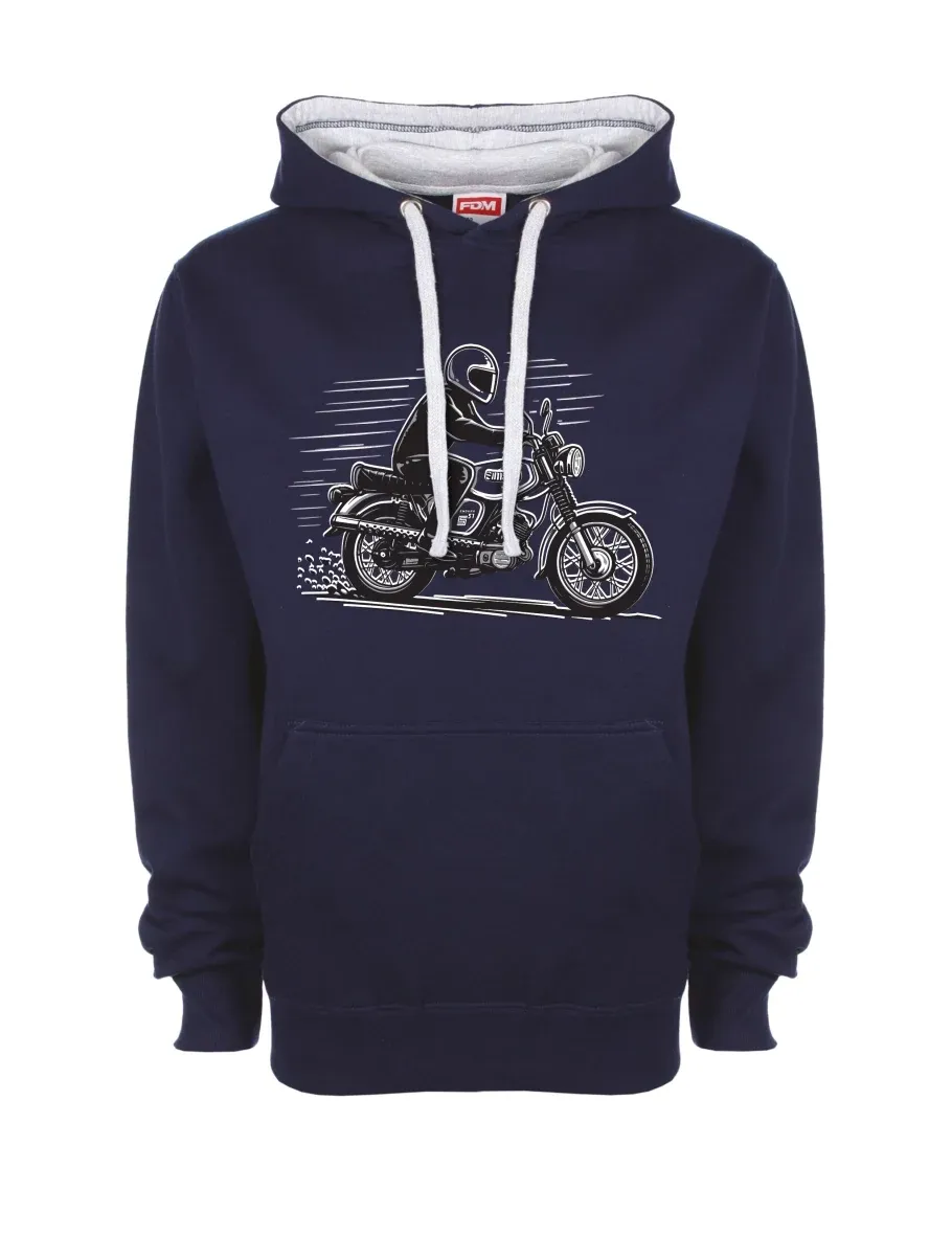 Grau-marines Sweatshirt Motorrad Enduro S51