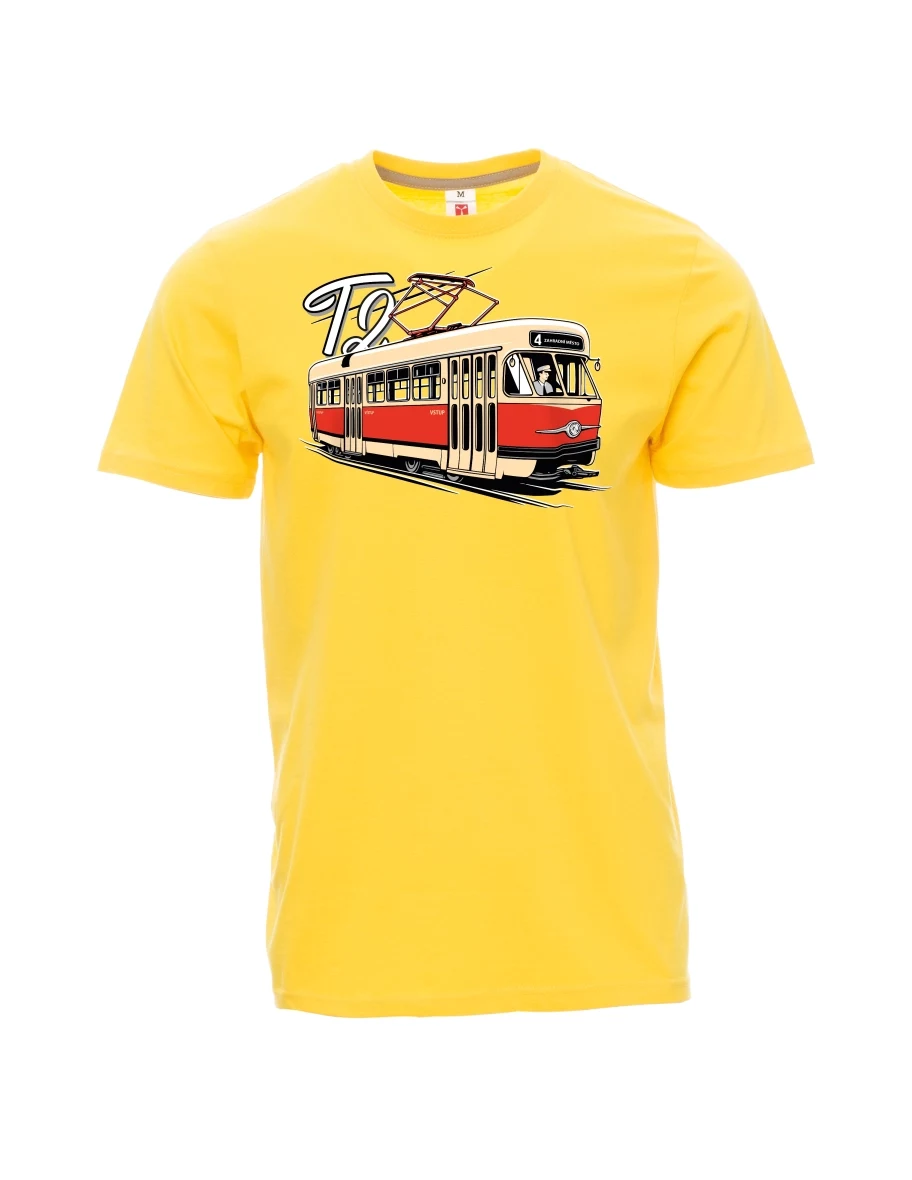 Gelbes T-Shirt für Männer Straßenbahn T2