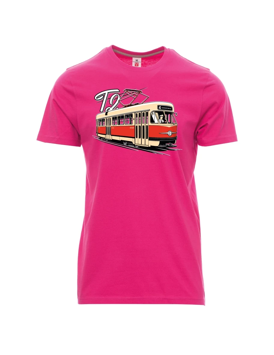 Rosa T-Shirt für Männer Straßenbahn T2
