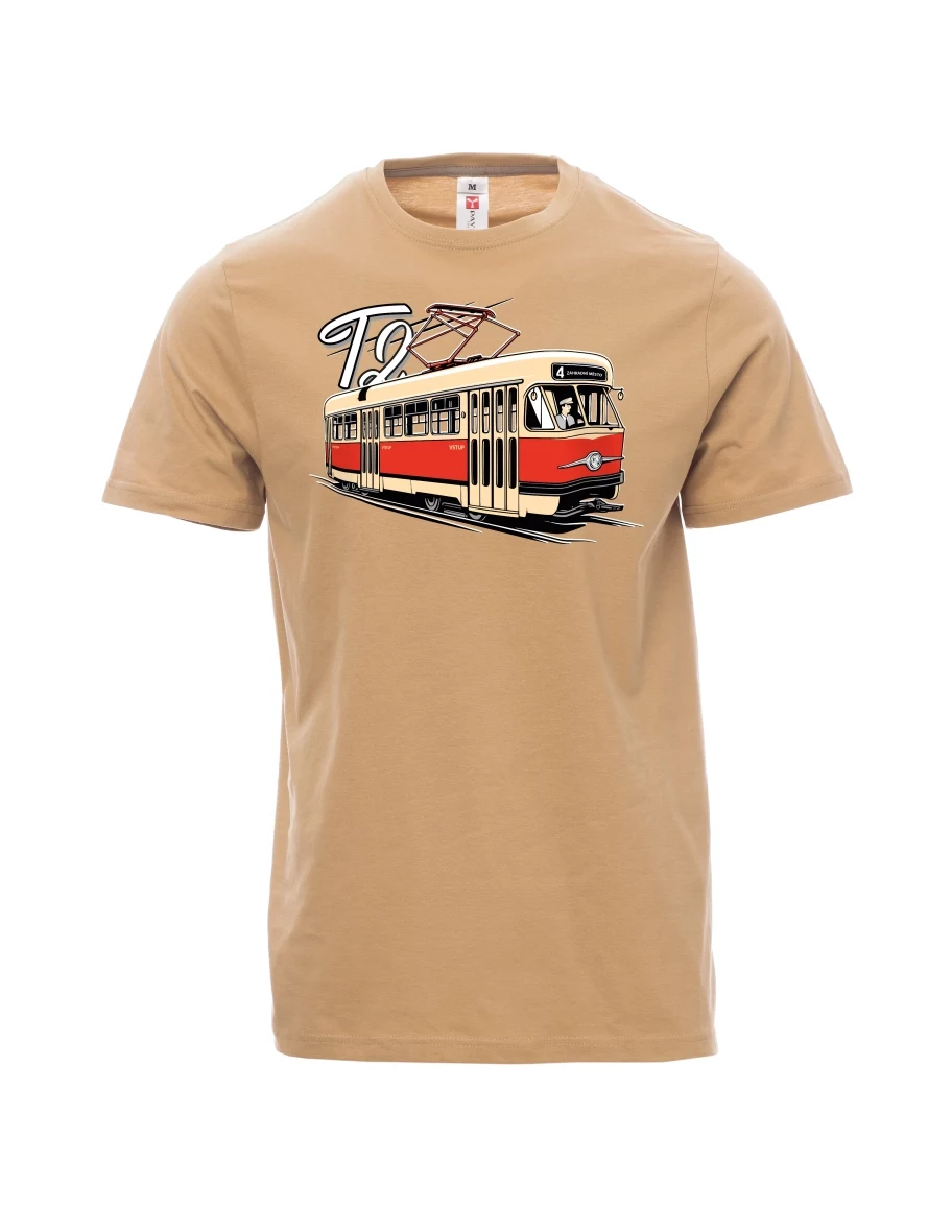 Braunes T-Shirt für Männer Straßenbahn T2