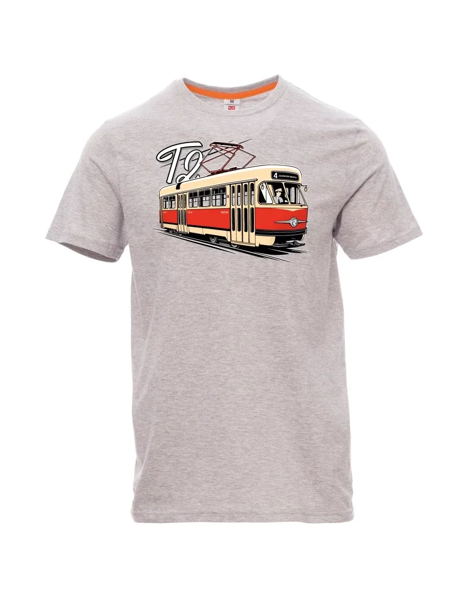 Grau melange T-Shirt für Männer Straßenbahn T2