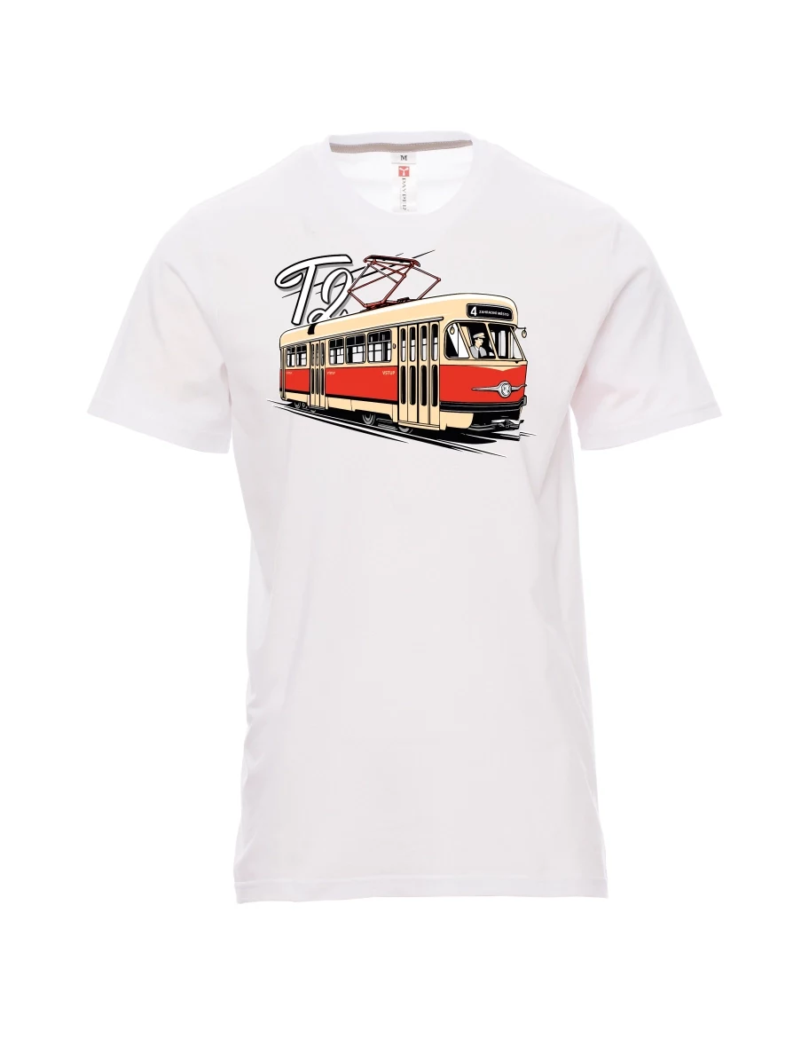Weißes T-Shirt für Männer Straßenbahn T2