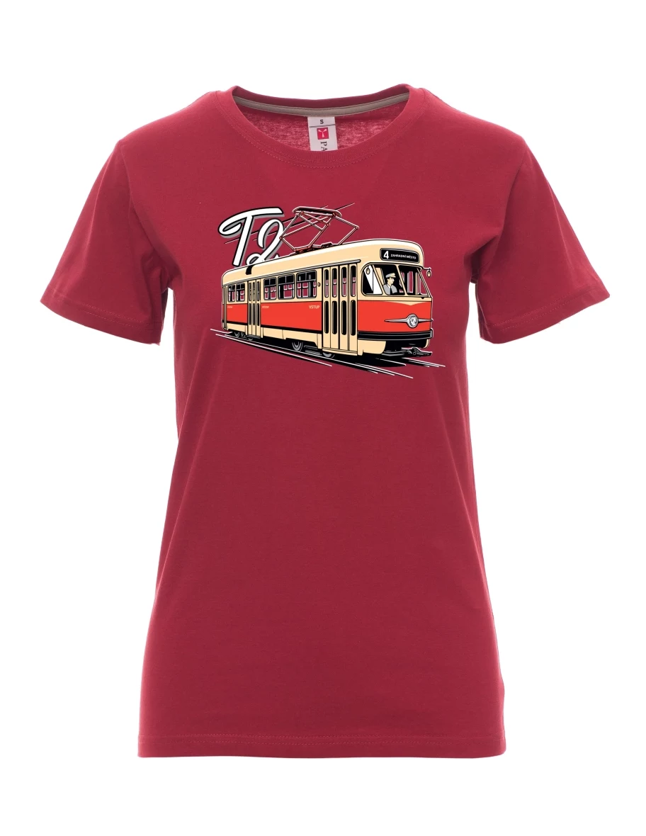 Bordeaux T-Shirt für Damen Straßenbahn T2