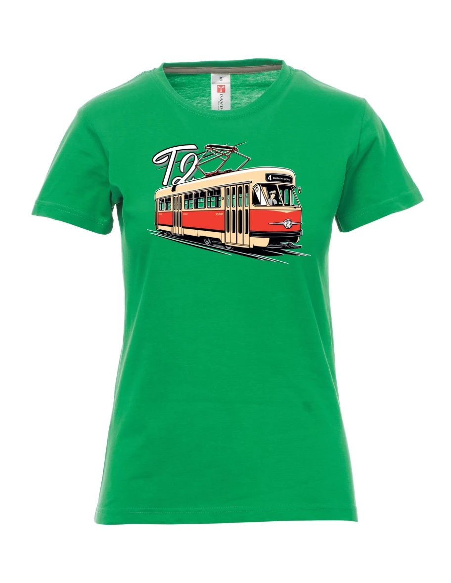 Grünes T-Shirt für Damen Straßenbahn T2