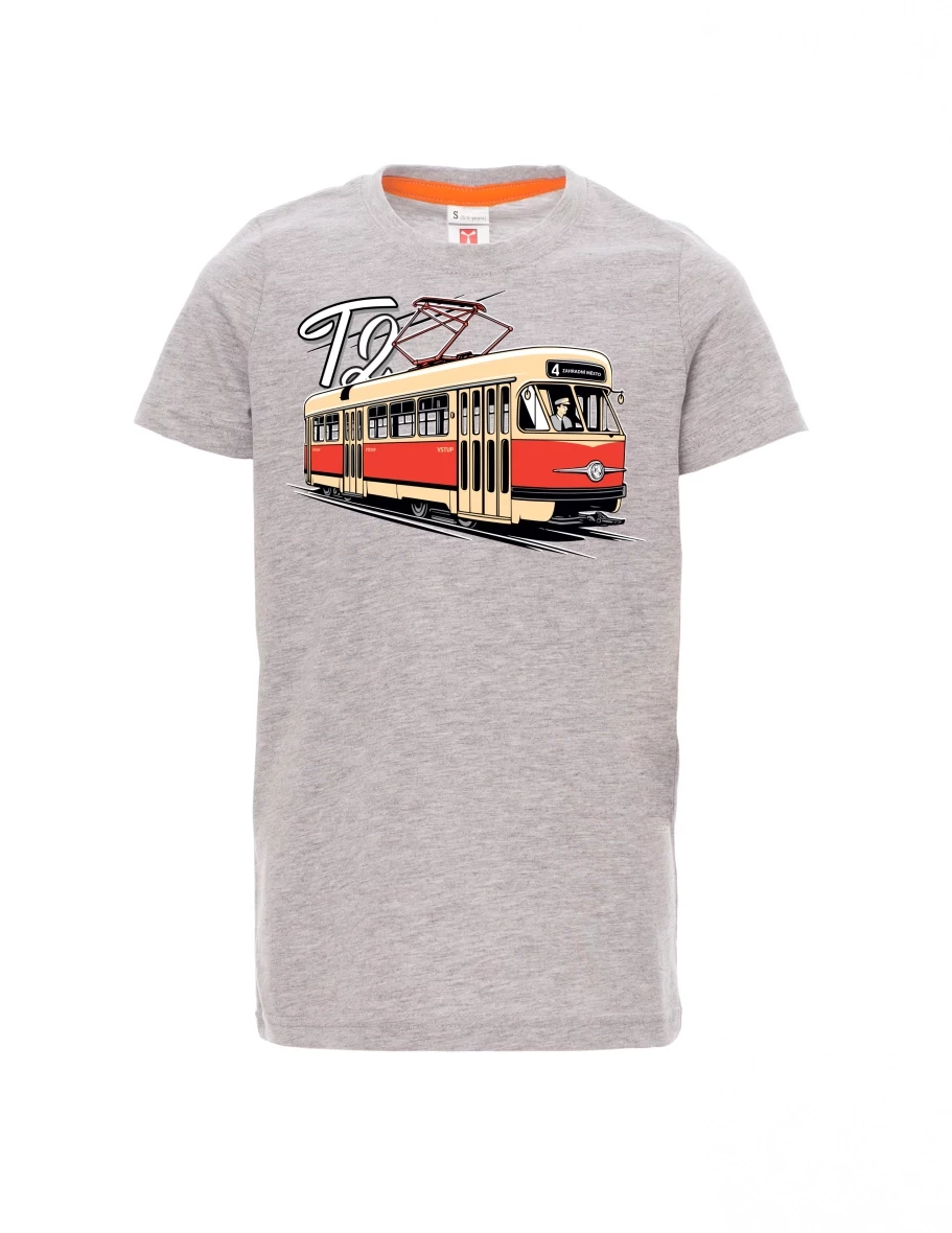 Grau melange Kinder T-Shirt Straßenbahn T2