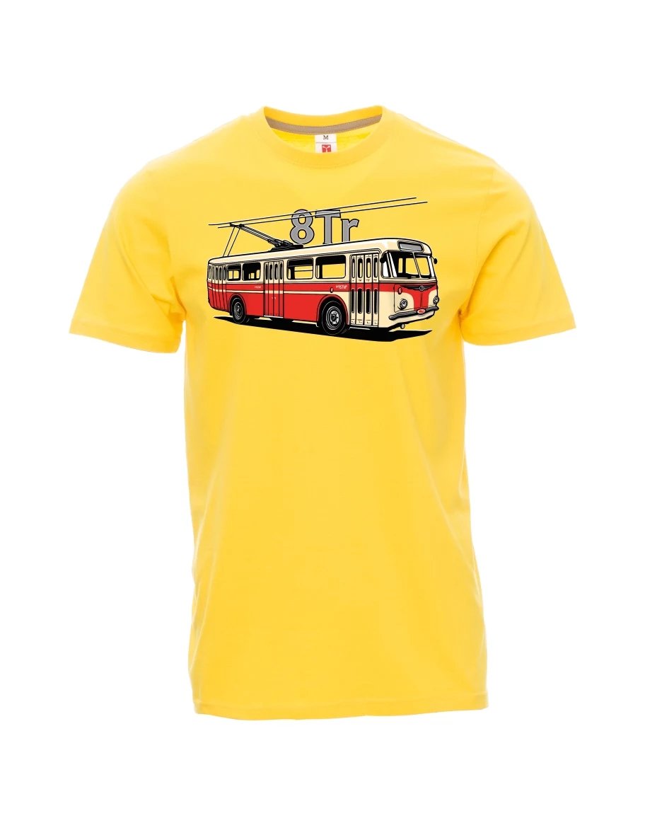 Gelbes T-Shirt für Männer Oberleitungsbus 8Tr