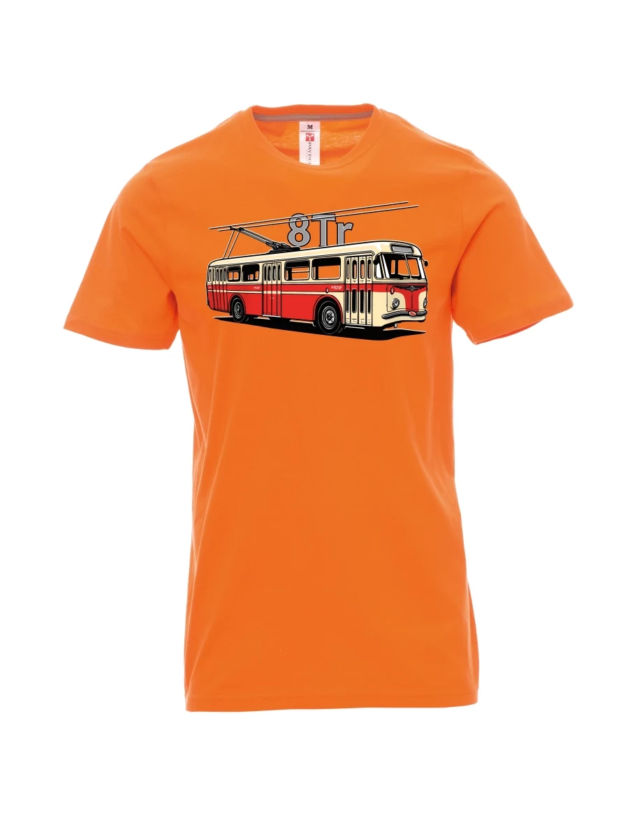 Orange T-Shirt für Männer Oberleitungsbus 8Tr