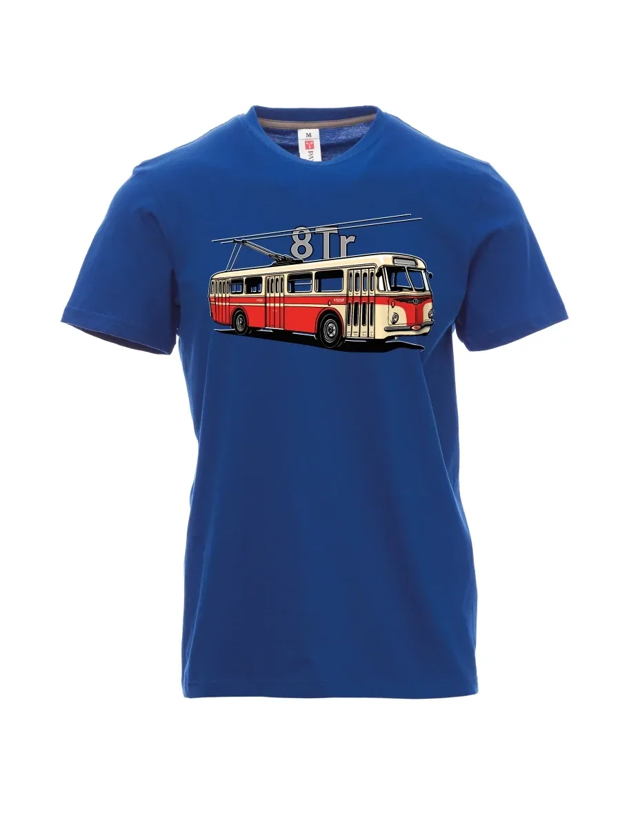 Blaues T-Shirt für Männer Oberleitungsbus 8Tr