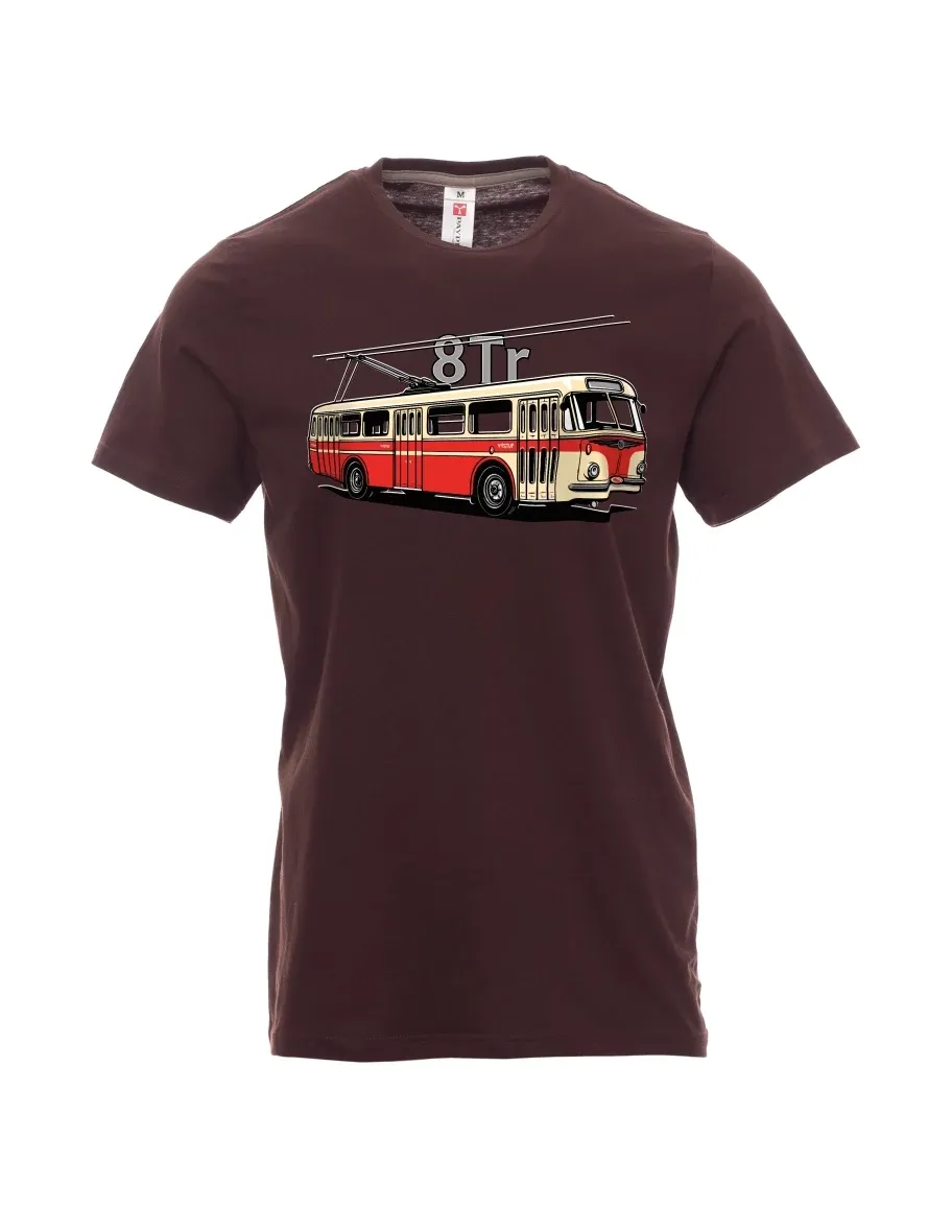 Dunkelbraun T-Shirt für Männer Oberleitungsbus 8Tr