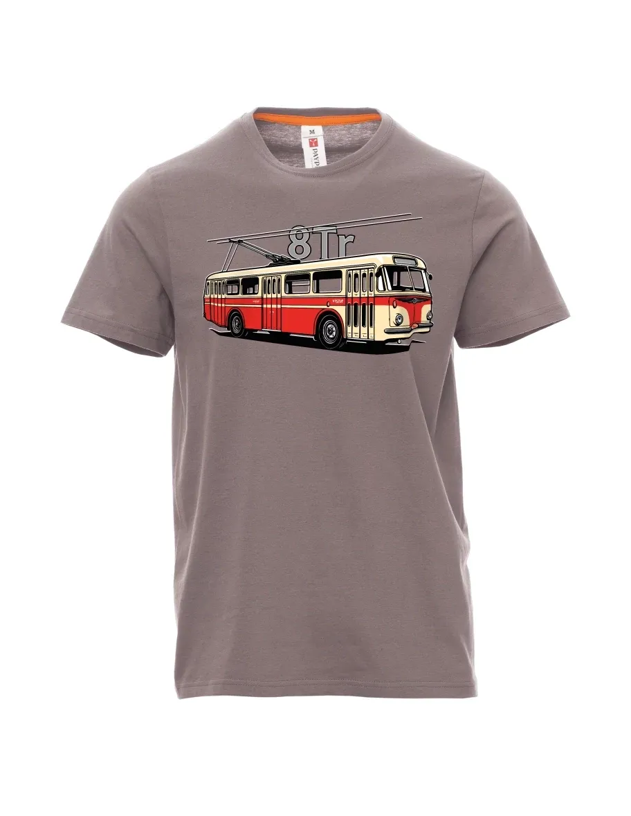 Stahlgrau T-Shirt für Männer Oberleitungsbus 8Tr