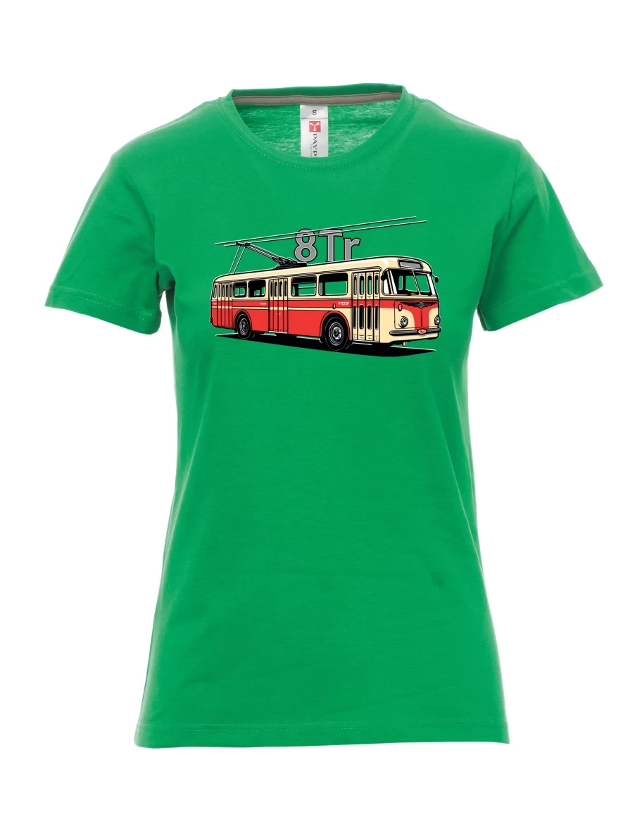 Grünes T-Shirt für Damen Oberleitungsbus 8Tr
