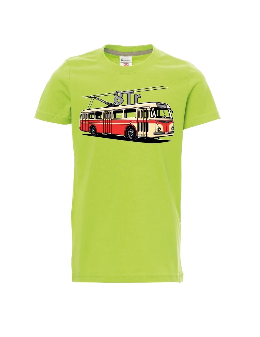 Hellgrünes Kinder T-Shirt Oberleitungsbus 8Tr