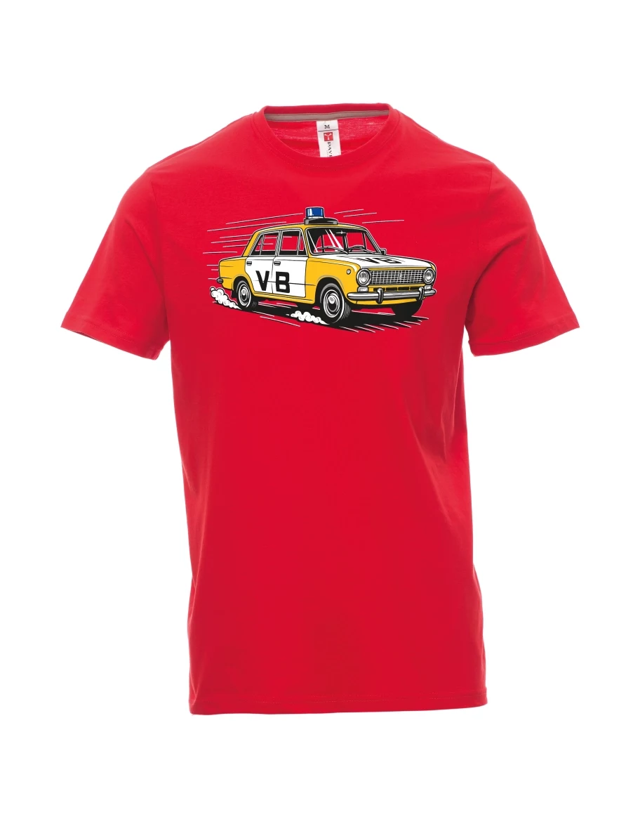 Rotes T-Shirt für Männer Automobil VAZ 2101 VB