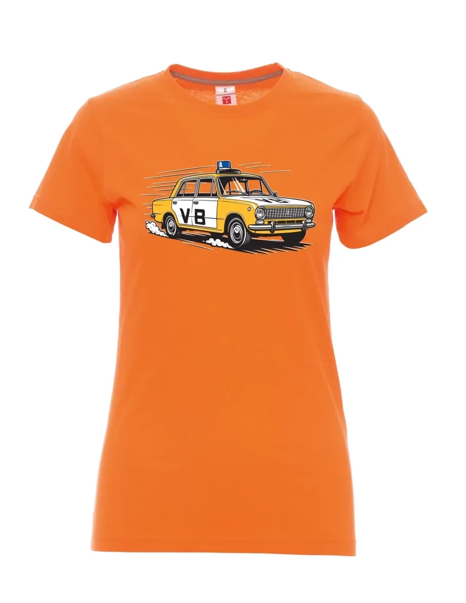 Orange T-Shirt für Damen Automobil VAZ 2101 VB
