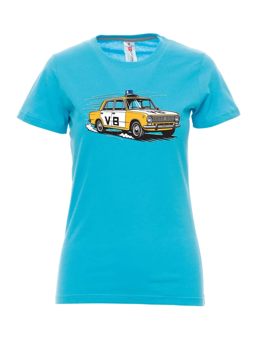 Atoll-blaues T-Shirt für Damen Automobil VAZ 2101 VB