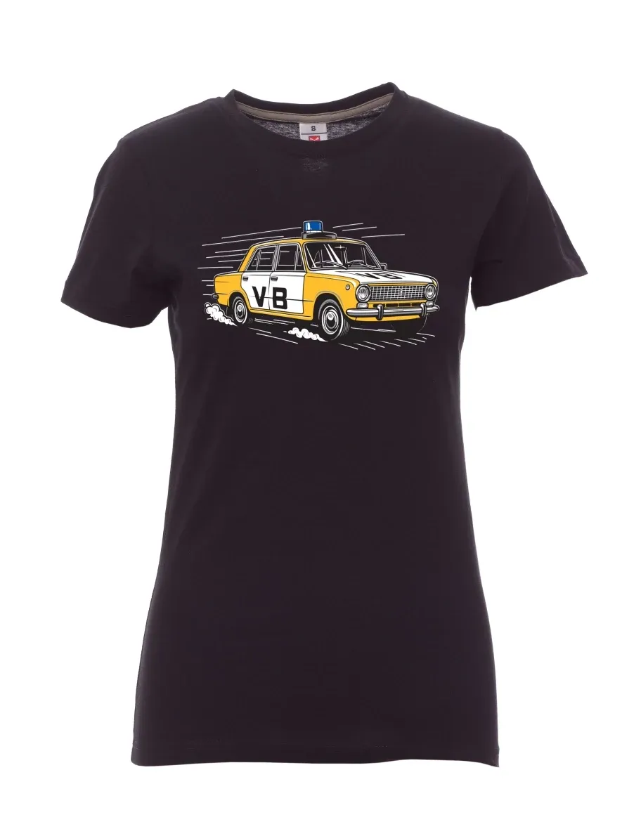 Schwarzes T-Shirt für Damen Automobil VAZ 2101 VB