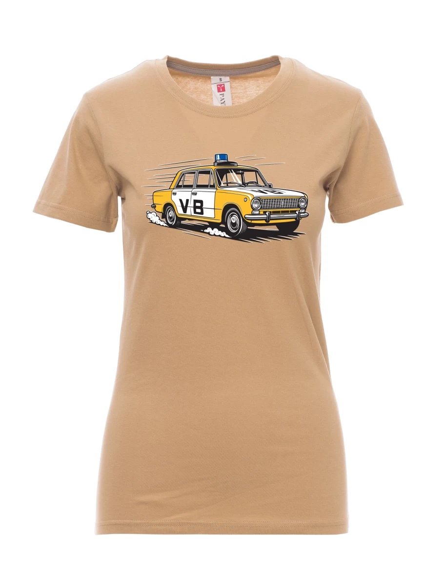 Braunes T-Shirt für Damen Automobil VAZ 2101 VB