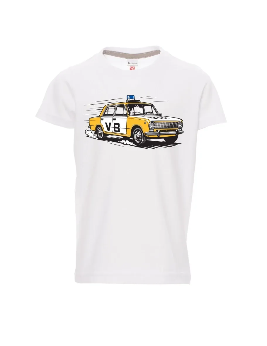 Weißes Kinder T-Shirt Automobil VAZ 2101 VB