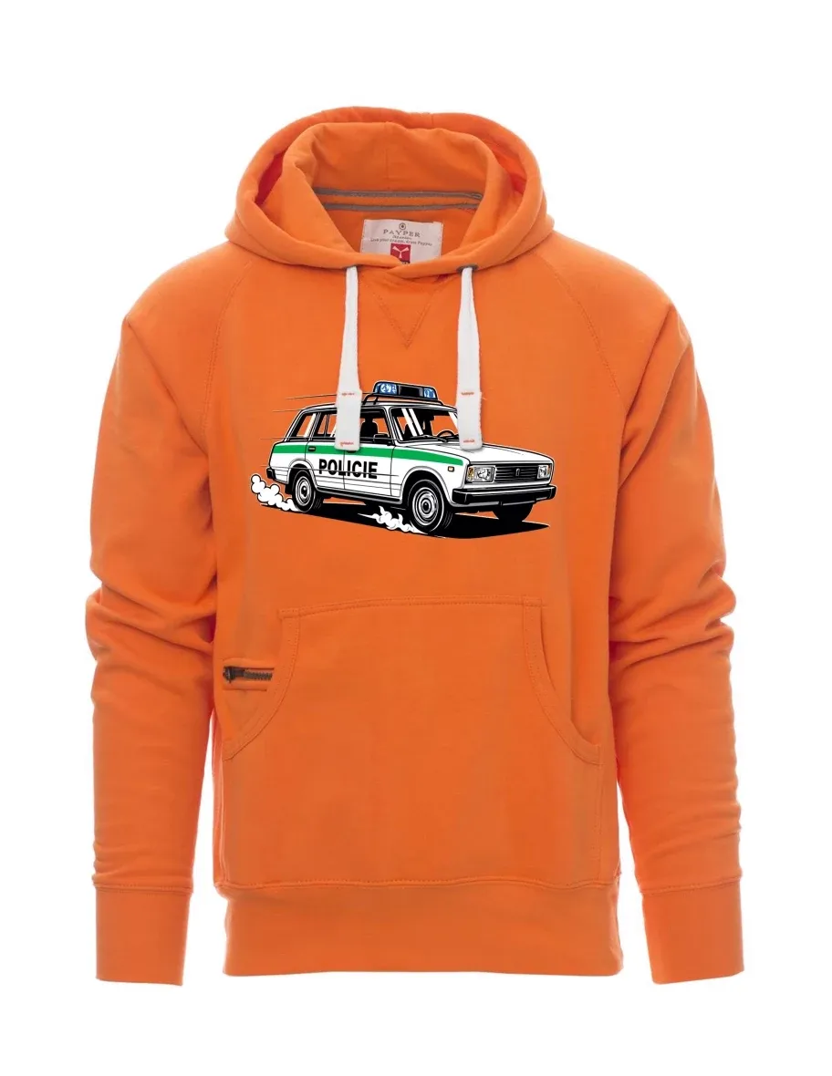 Orange Sweatshirt für Männer Automobil VAZ 2104 POLIZEI