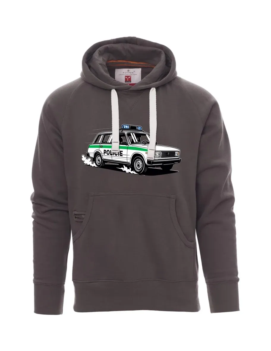 Graues Sweatshirt für Männer Automobil VAZ 2104 POLIZEI