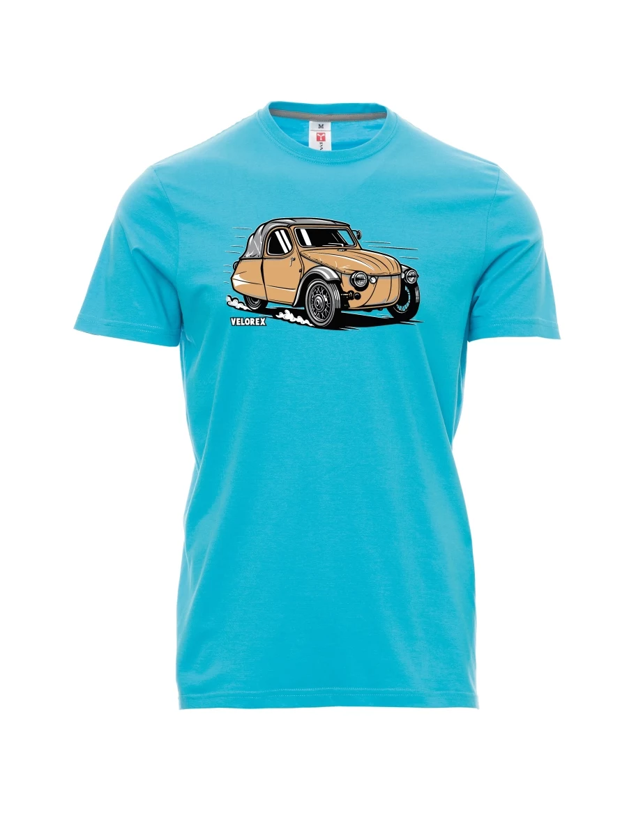 Atoll-blaues T-Shirt für Männer Automobil Velorex