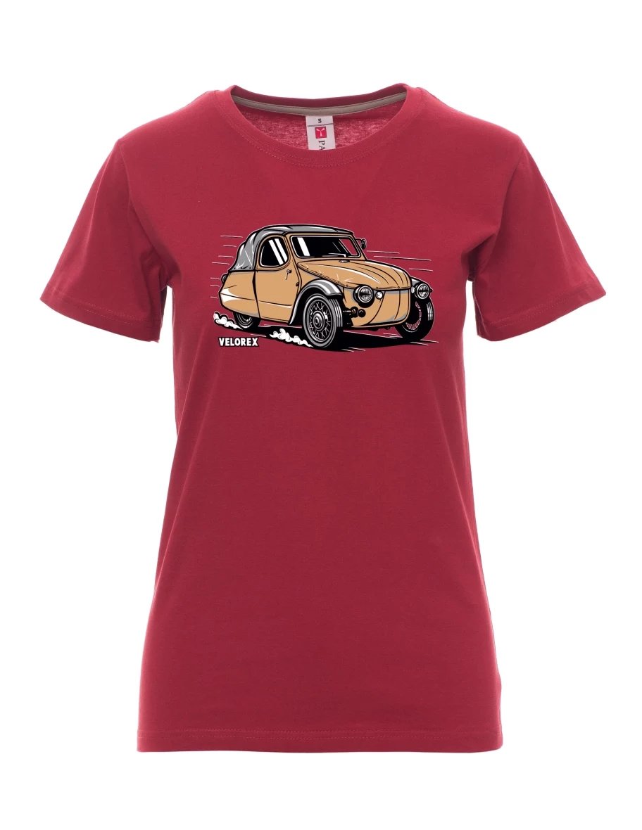 Bordeaux T-Shirt für Damen Automobil Velorex