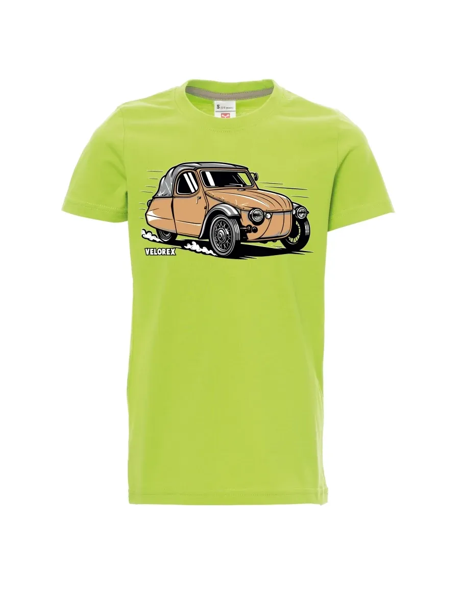Hellgrünes Kinder T-Shirt Automobil Velorex