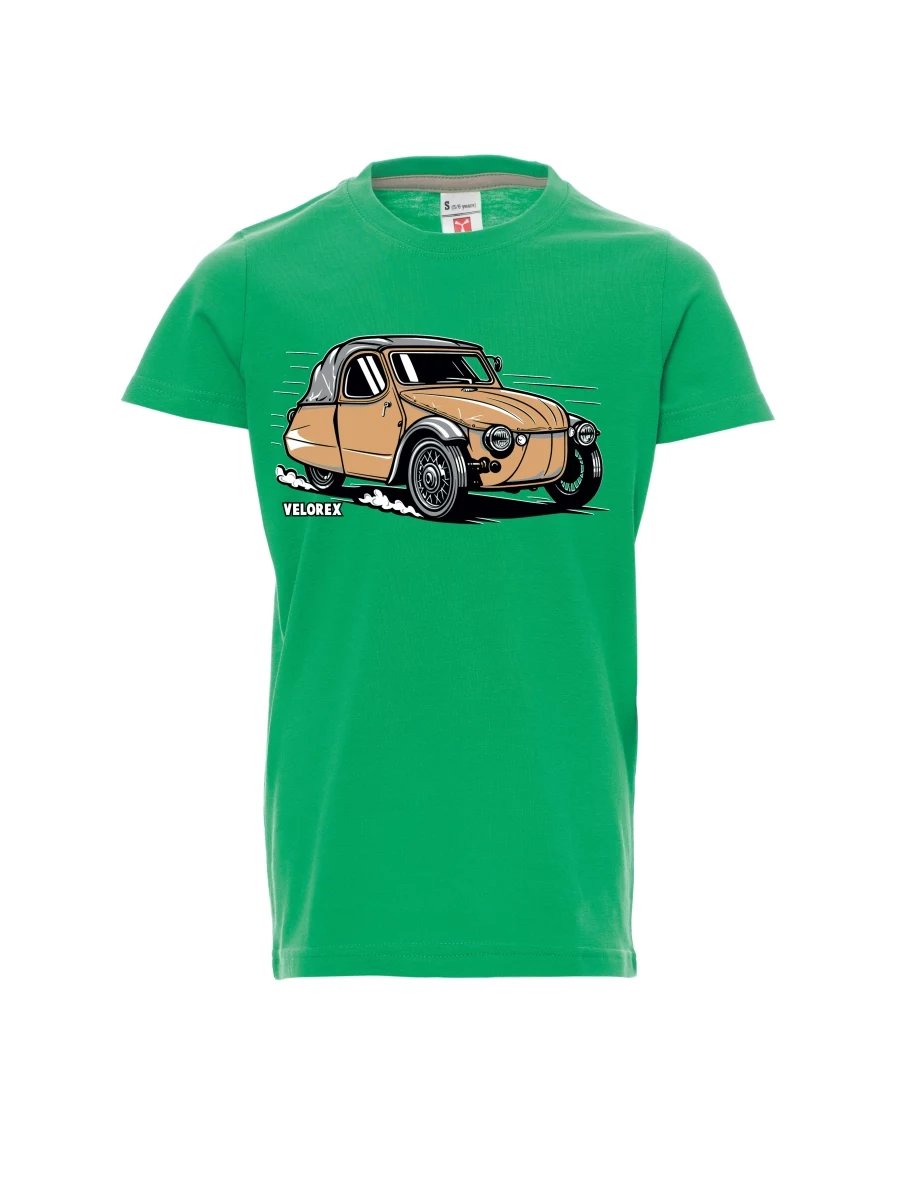 Grünes Kinder T-Shirt Automobil Velorex