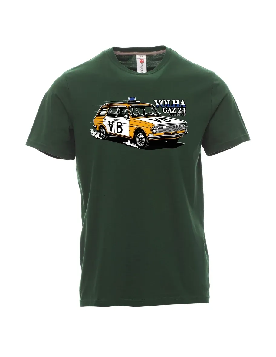 Dunkelgrün T-Shirt für Männer Automobil Wolga GAZ 24 VB