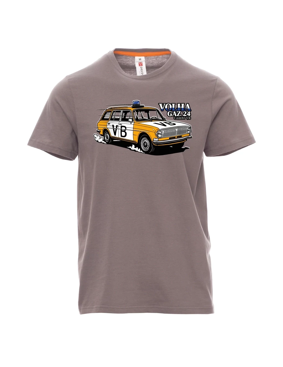 Stahlgrau T-Shirt für Männer Automobil Wolga GAZ 24 VB