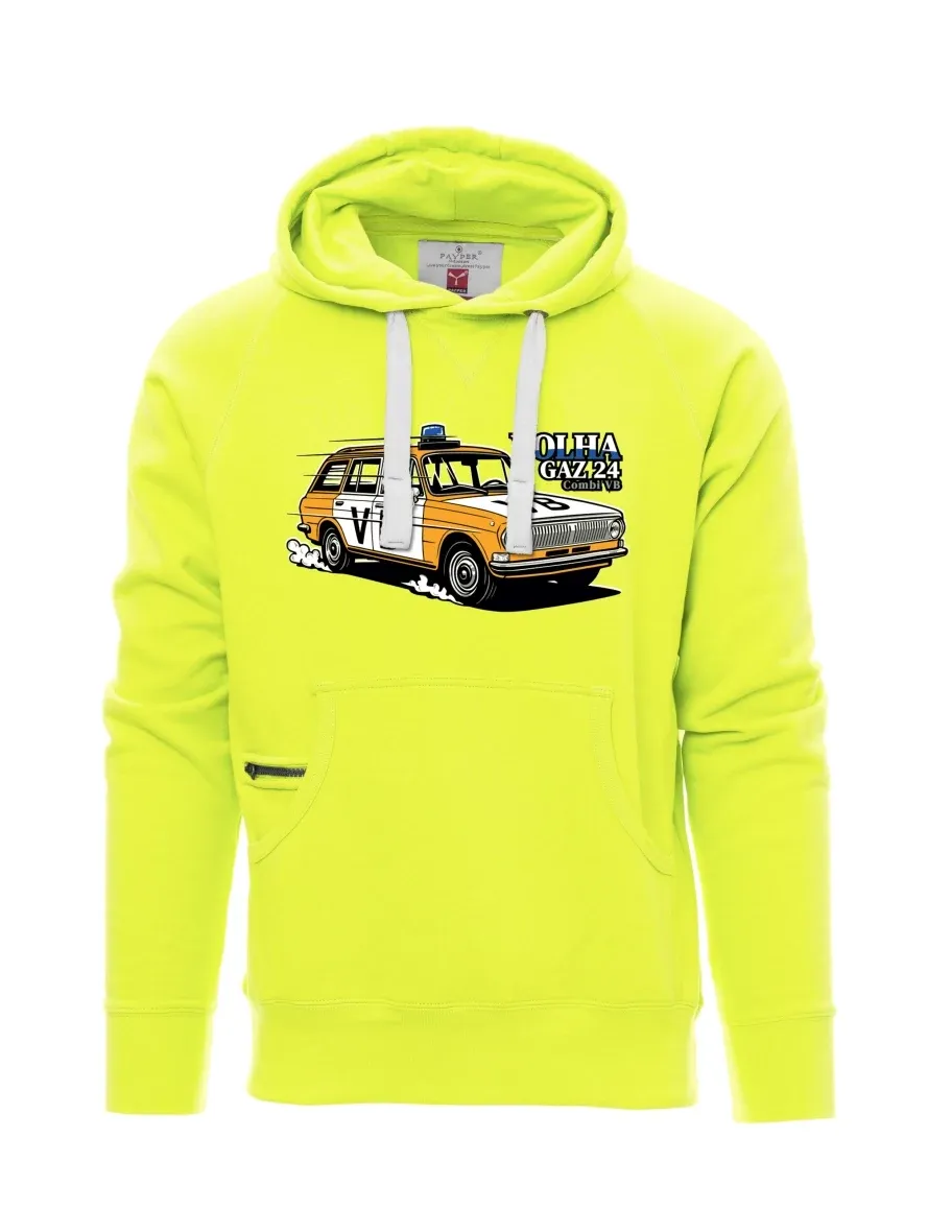 Fluoreszierendes Sweatshirt für Männer Automobil Wolga GAZ 24 VB