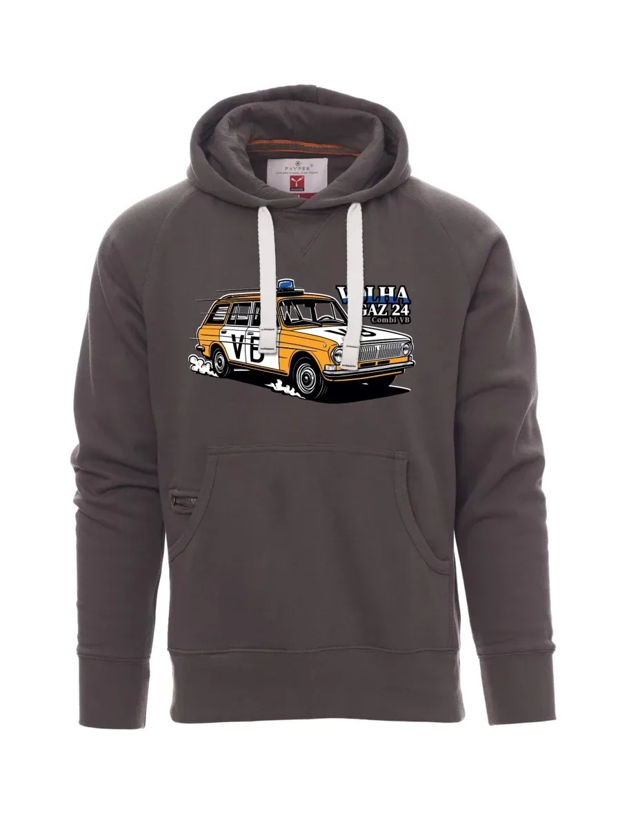 Graues Sweatshirt für Männer Automobil Wolga GAZ 24 VB