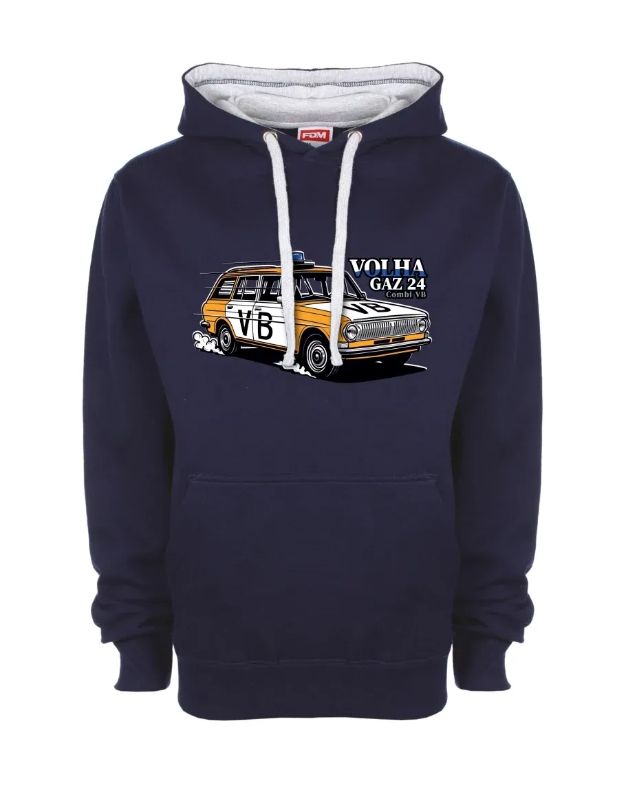 Grau-marines Sweatshirt Automobil Wolga GAZ 24 VB