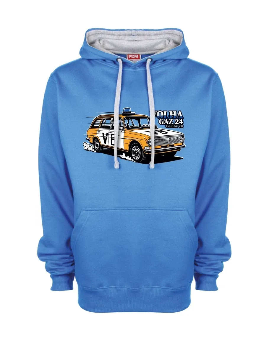 Grau-blaues Sweatshirt Automobil Wolga GAZ 24 VB
