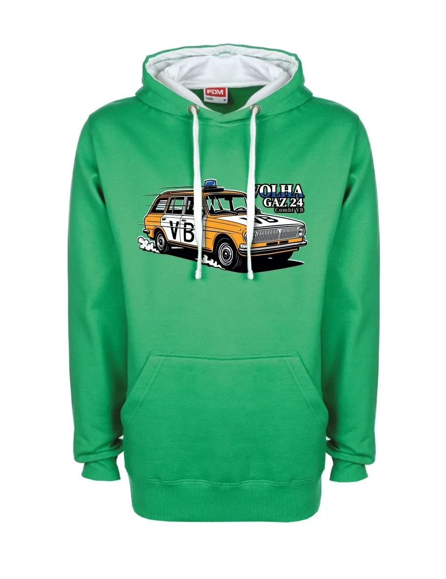 Weiß-grünes Sweatshirt Automobil Wolga GAZ 24 VB