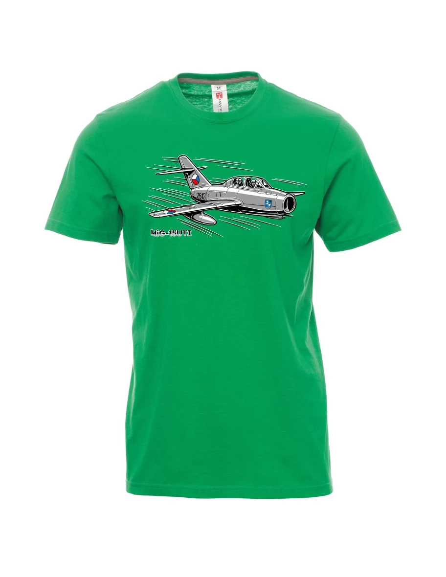 Grünes T-Shirt für Männer Flugzeug MiG-15UTI