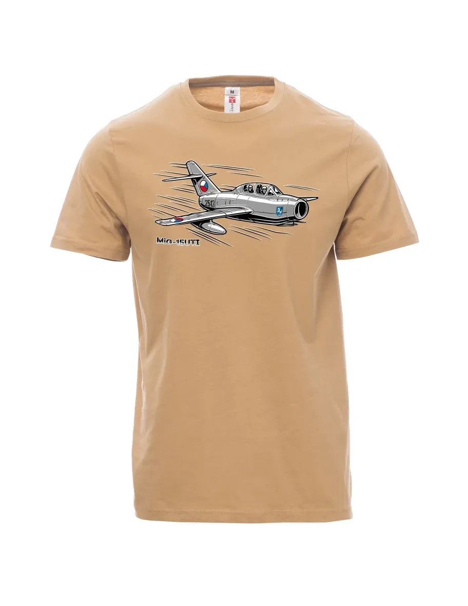 Braunes T-Shirt für Männer Flugzeug MiG-15UTI