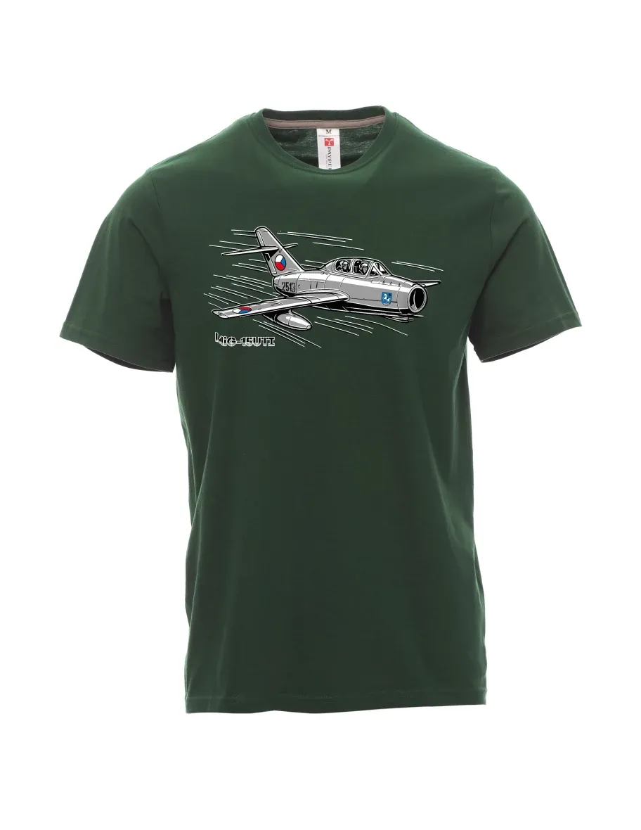 Dunkelgrün T-Shirt für Männer Flugzeug MiG-15UTI