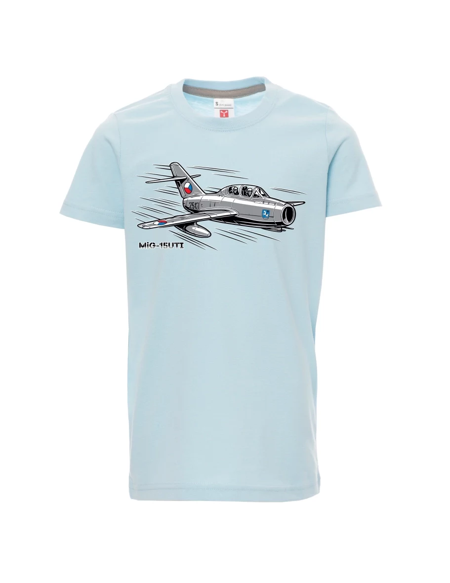 Blassblaues Kinder T-Shirt Flugzeug MiG-15UTI