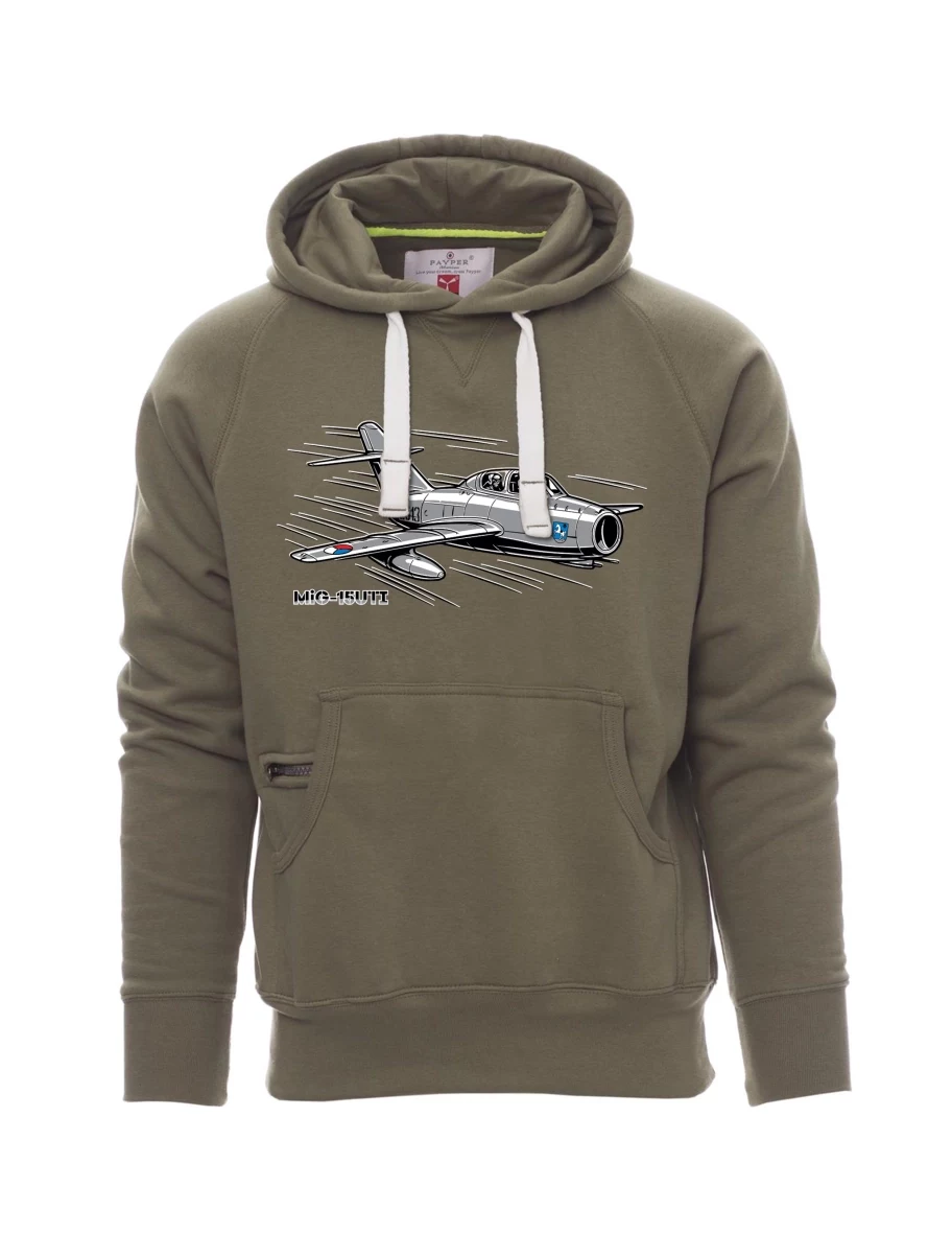 Khaki Sweatshirt für Männer Flugzeug MiG-15UTI