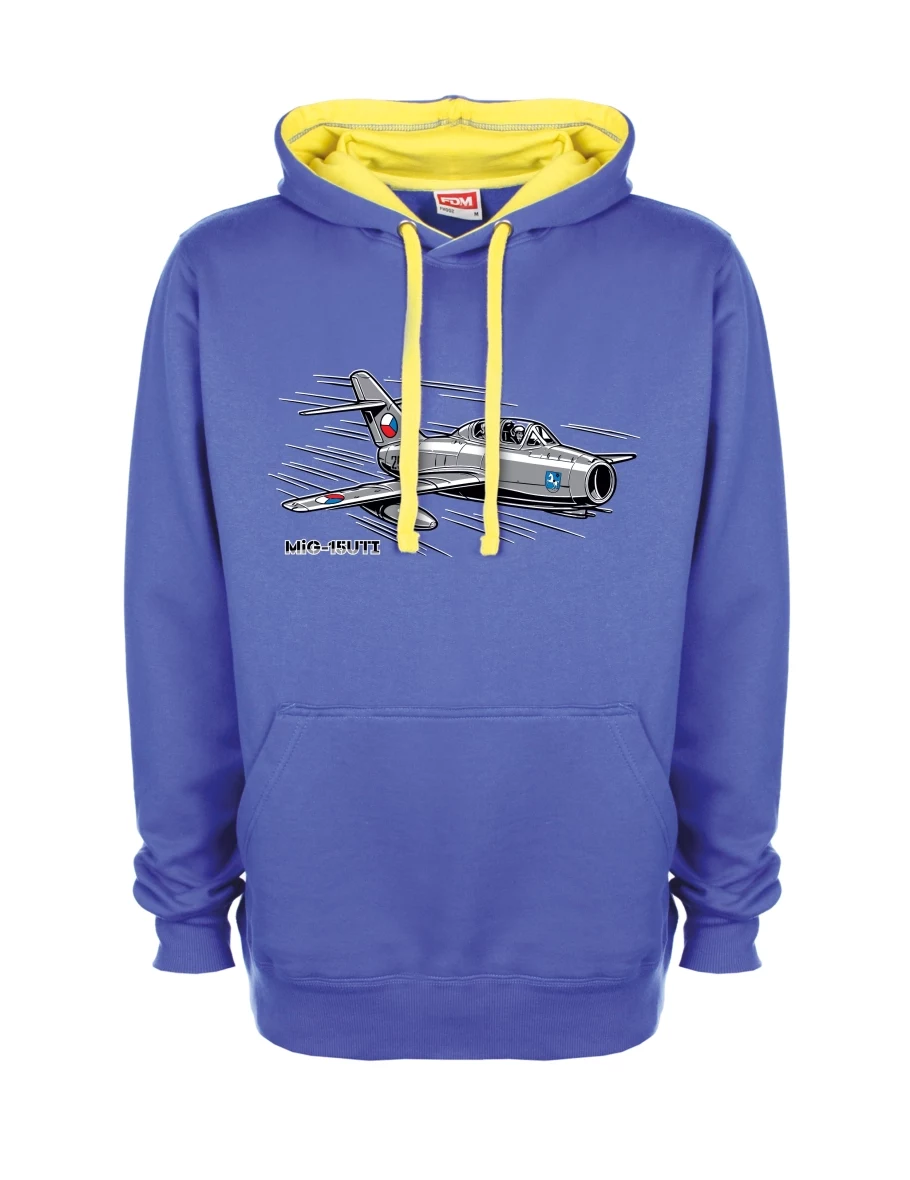 Gelb-blaues Sweatshirt Flugzeug MiG-15UTI