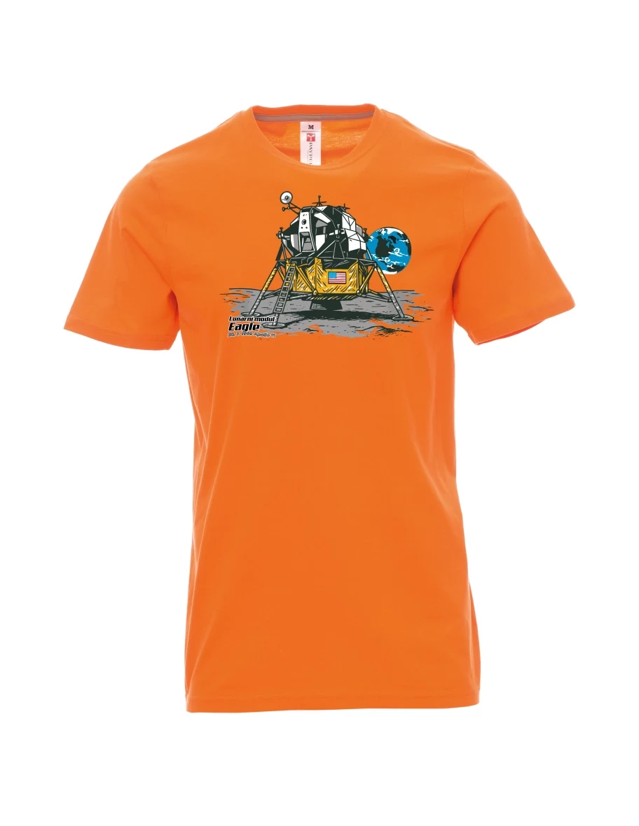 Orange T-Shirt für Männer Mondmodul Eagle