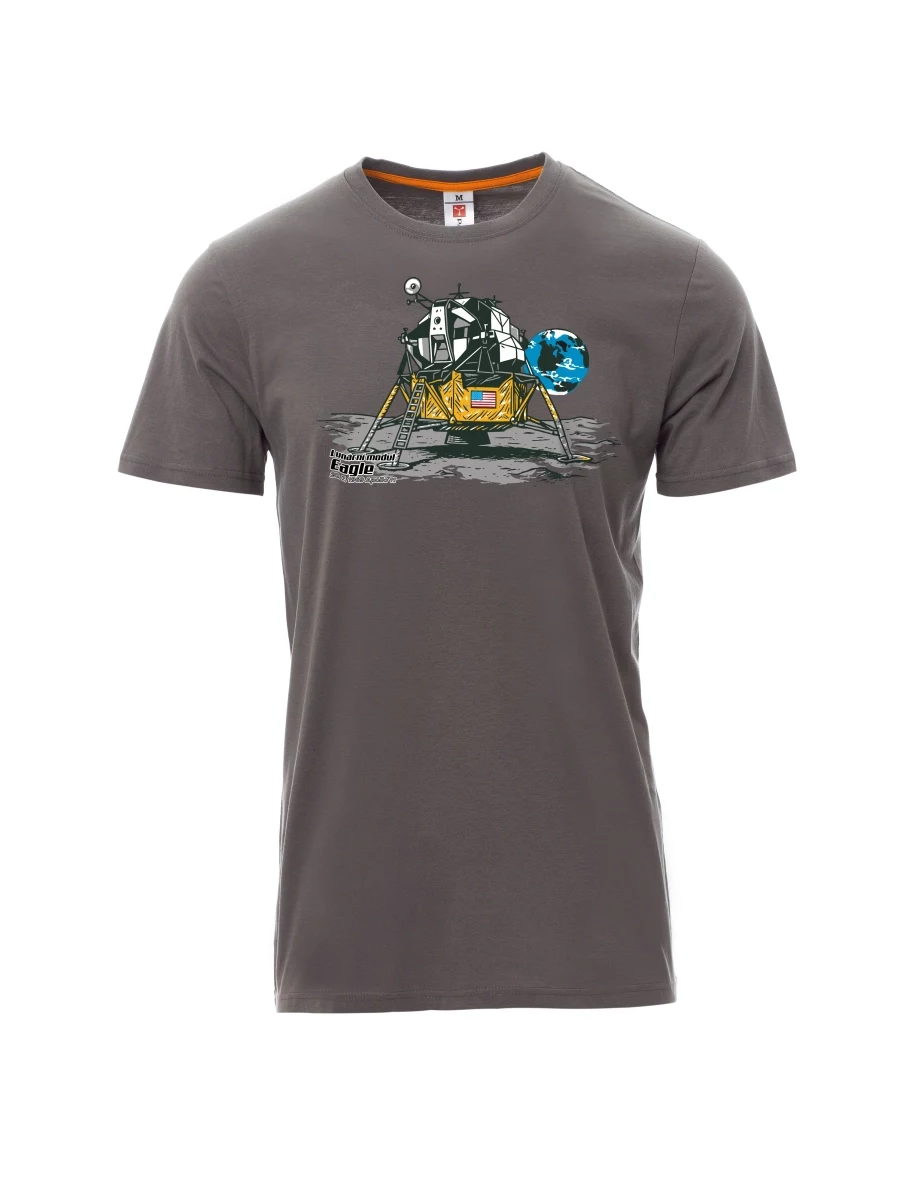 Graues T-Shirt für Männer Mondmodul Eagle