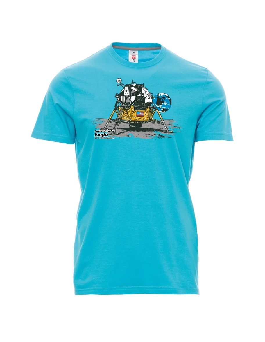Atoll-blaues T-Shirt für Männer Mondmodul Eagle